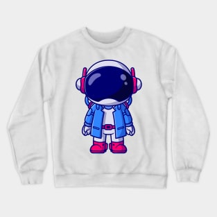 Cute Astronaut Wearing Suit Cartoon Crewneck Sweatshirt